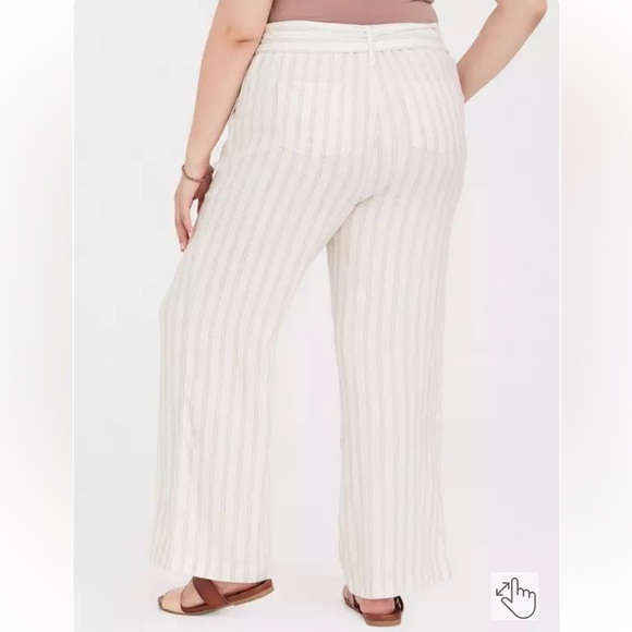 NWT TORRID Linen Striped Wide Leg Pants | size 18 - Picture 12 of 13